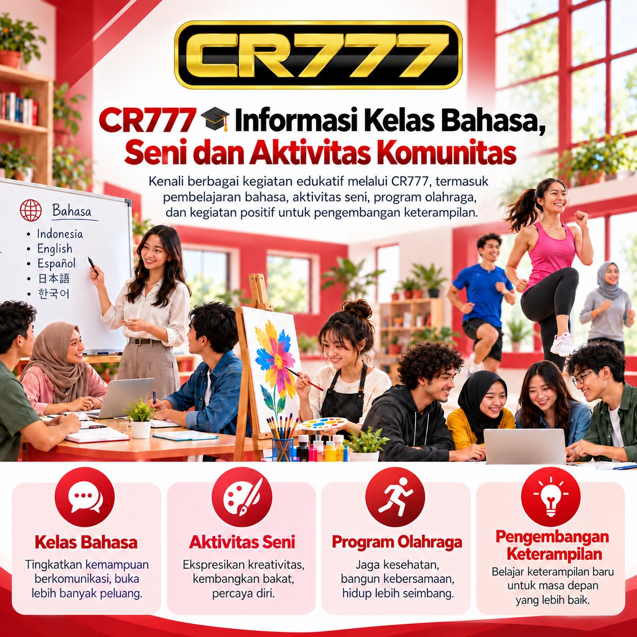Kegiatan bahasa, seni dan komunitas CR777